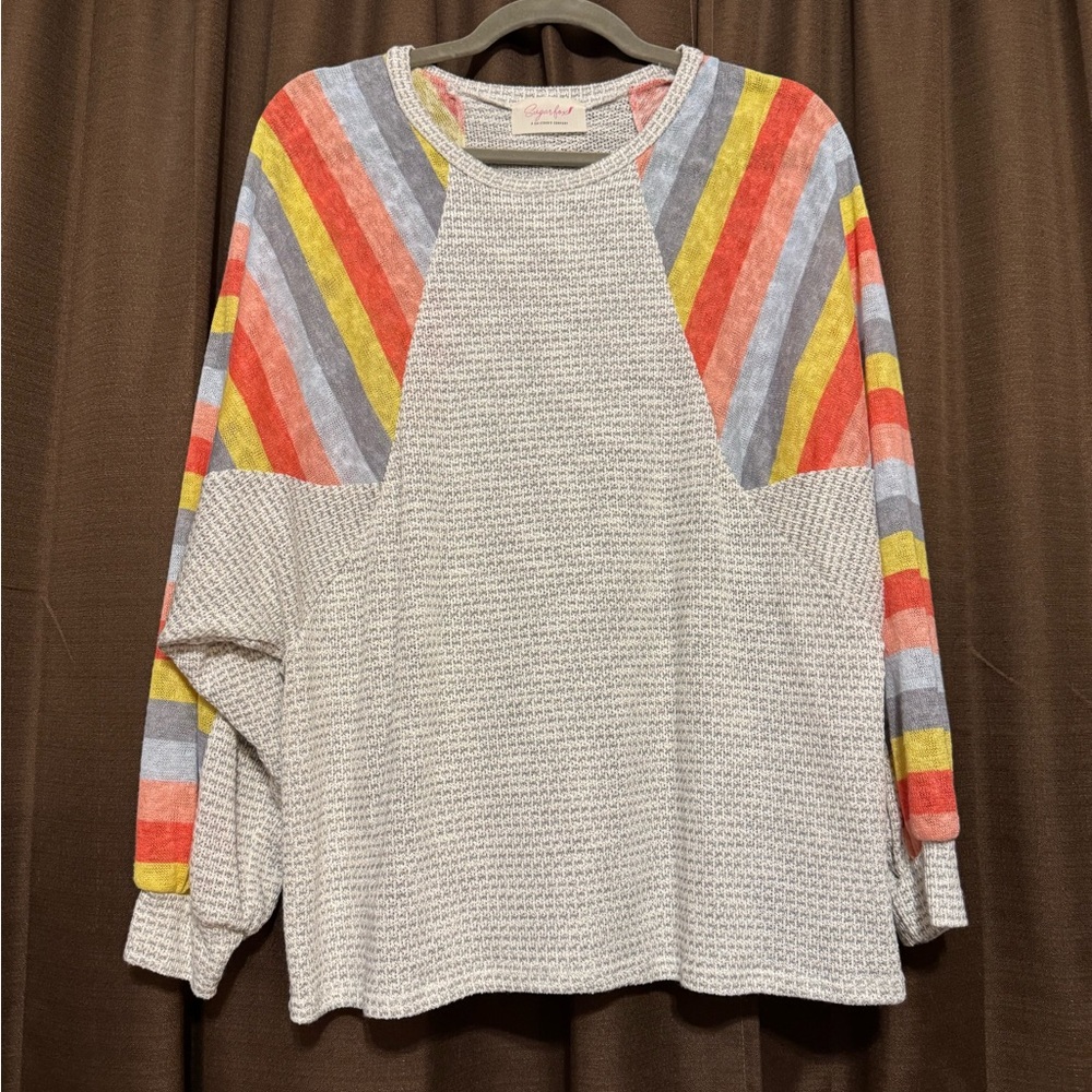Sugarfox Colorful Striped Sweater, Size M